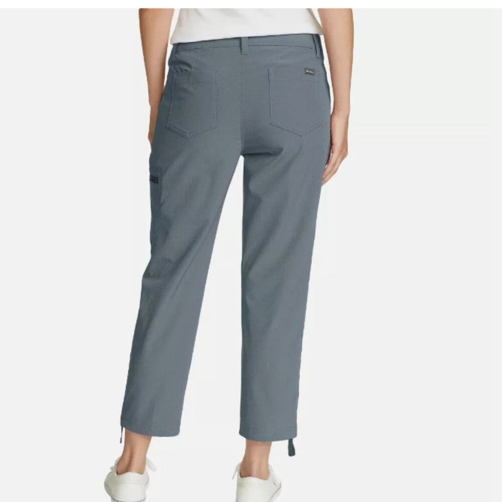 Eddie Bauer Women's Ripstop Capri Stretch Secure Pocket Grey - Picture 4 of 6
